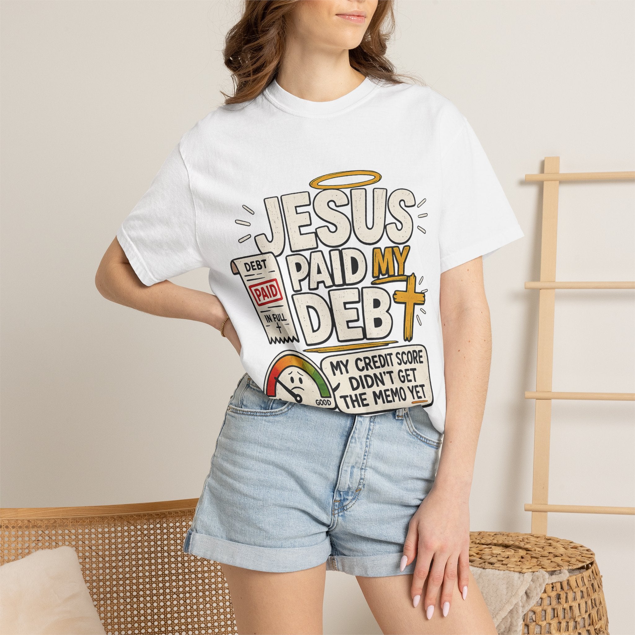 Jesus Paid My Debt Relaxed T-Shirt — Funny Graphic Everyday Tee