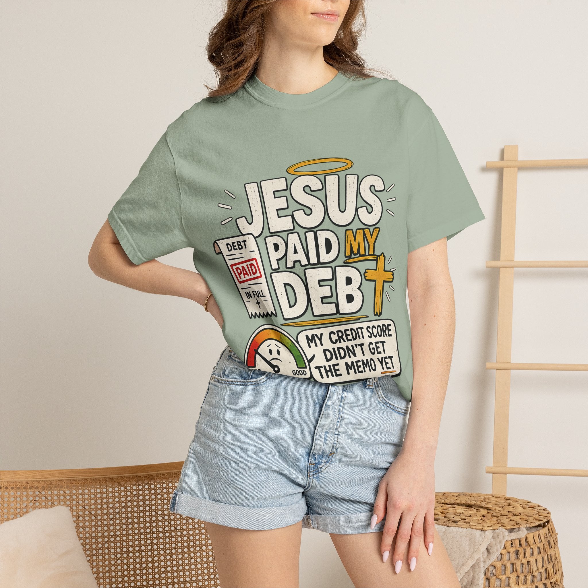 Jesus Paid My Debt Relaxed T-Shirt — Funny Graphic Everyday Tee
