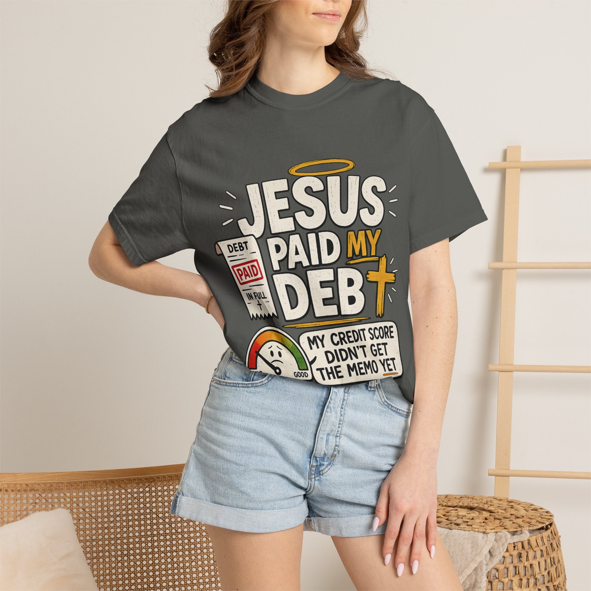 Jesus Paid My Debt Relaxed T-Shirt — Funny Graphic Everyday Tee